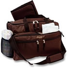 Brown Eddie Bauer diaper bag.